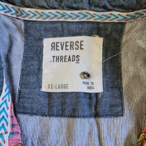 Reverse Threads Pineapple Head XXL Short Sleeve Allan Button Down Shirt Mauve - Picture 4 of 7